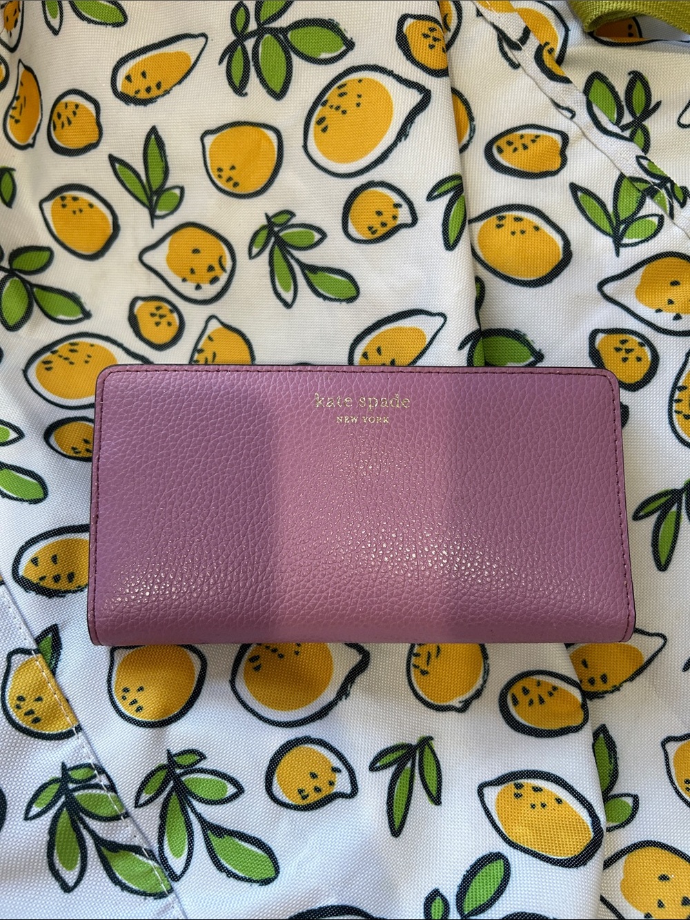 kate spade Lilac Pebbled Leather Continental Wallet